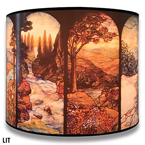 Image of Royal Designs, Inc. Trendy Decorative Handmade Drum Shade, Made in USA, 12in, HBC-8032-12-2, 4 Seasons - 2 Pk