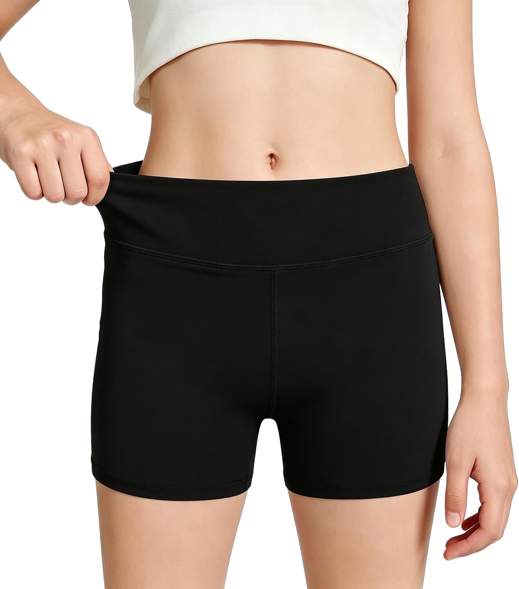 Girls Athletic Shorts Kids High Waisted Volleyball Yoga Dance Biker Shorts Teen Comfy Gymnastics Activewear 5-14Y