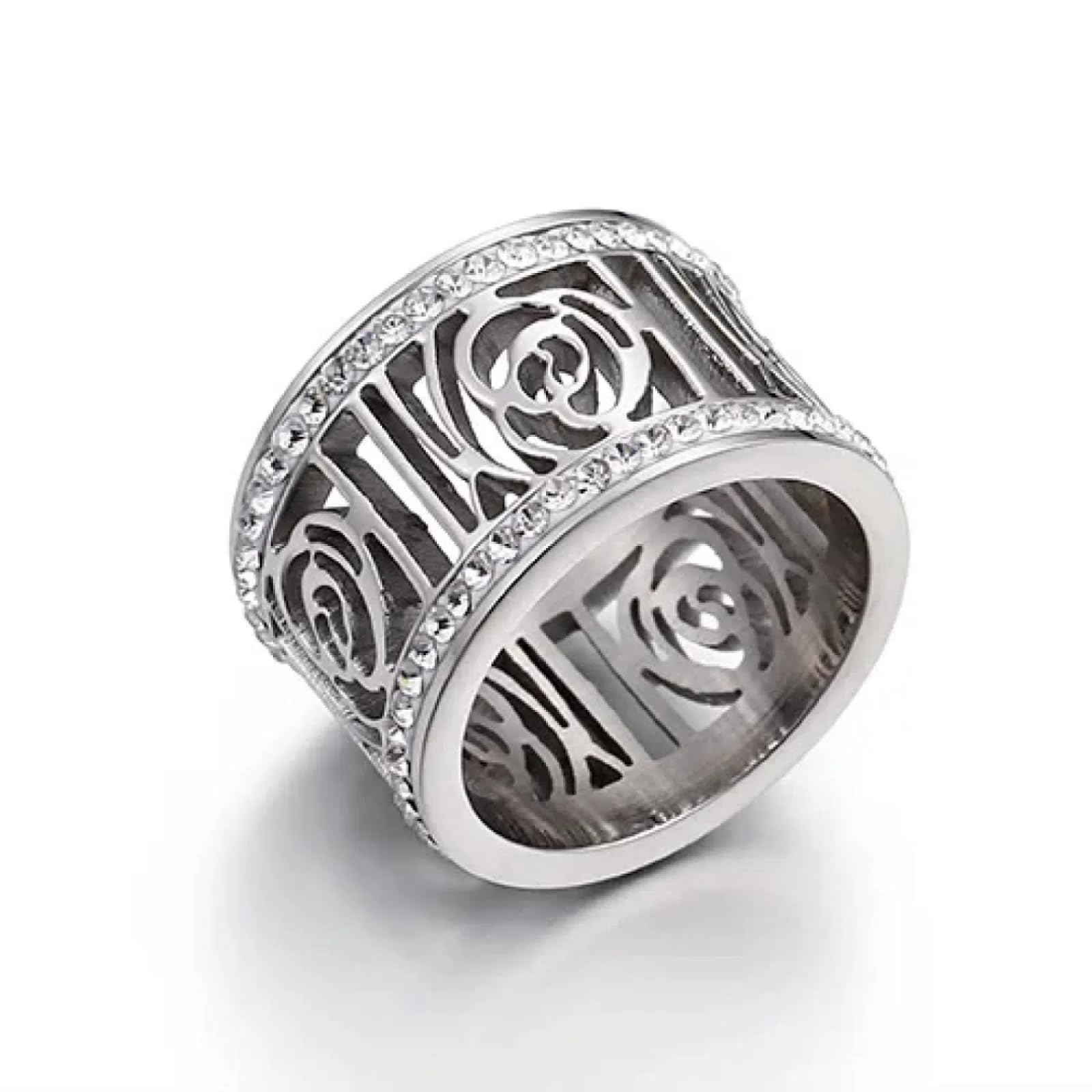 Ring Ringe Damen Bijouterie Herren Hohlgeschnitzter Anel Böhmen Rose Blume Doppellagige Zirkon Ringe Für Frauen Eheringe Schmuck
