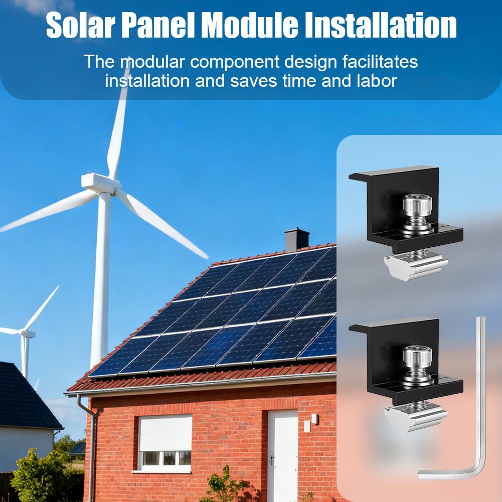 Kit Staffe Fotovoltaici 8 Pezzi per Montaggio su Tetto per Camper Barca Tetti
