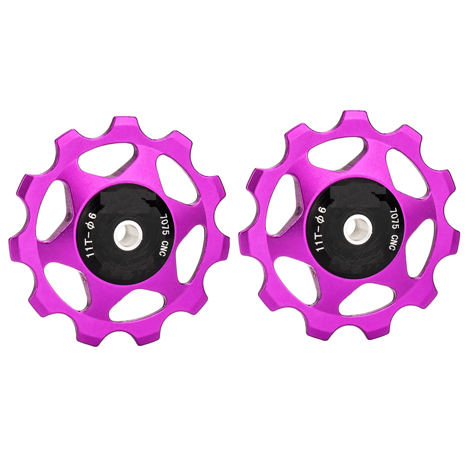 CHUDOU Bicycle Jockey Wheels,MTB Pulley Guide 11T/13T Bicycle Rear Derailleur Pulley - Aluminum Alloy Guide Wheel Compatible with 4Mm/5Mm Axles for Mountain And Road Bikes(Purple,11T)