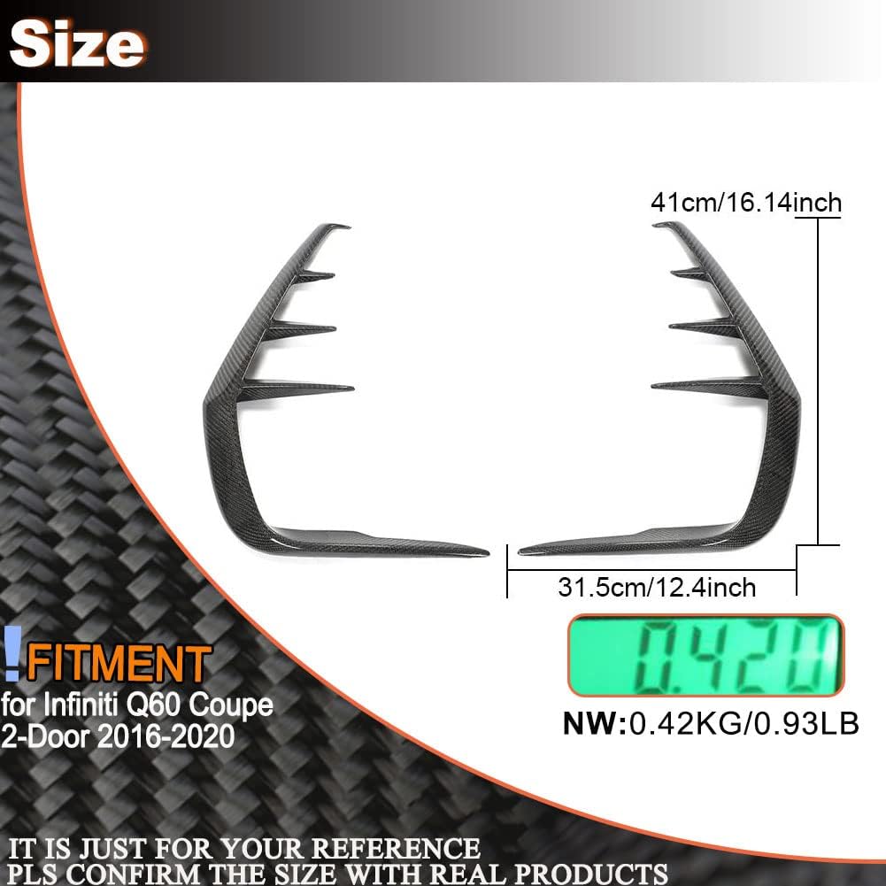 MCARCAR KIT Carbon Fiber Rear Bumper Splitters for Infiniti Q60 Q60S Coupe 2-Door 2016-2022 Rear Bumper Fins Bumper Canards Factory Outlet