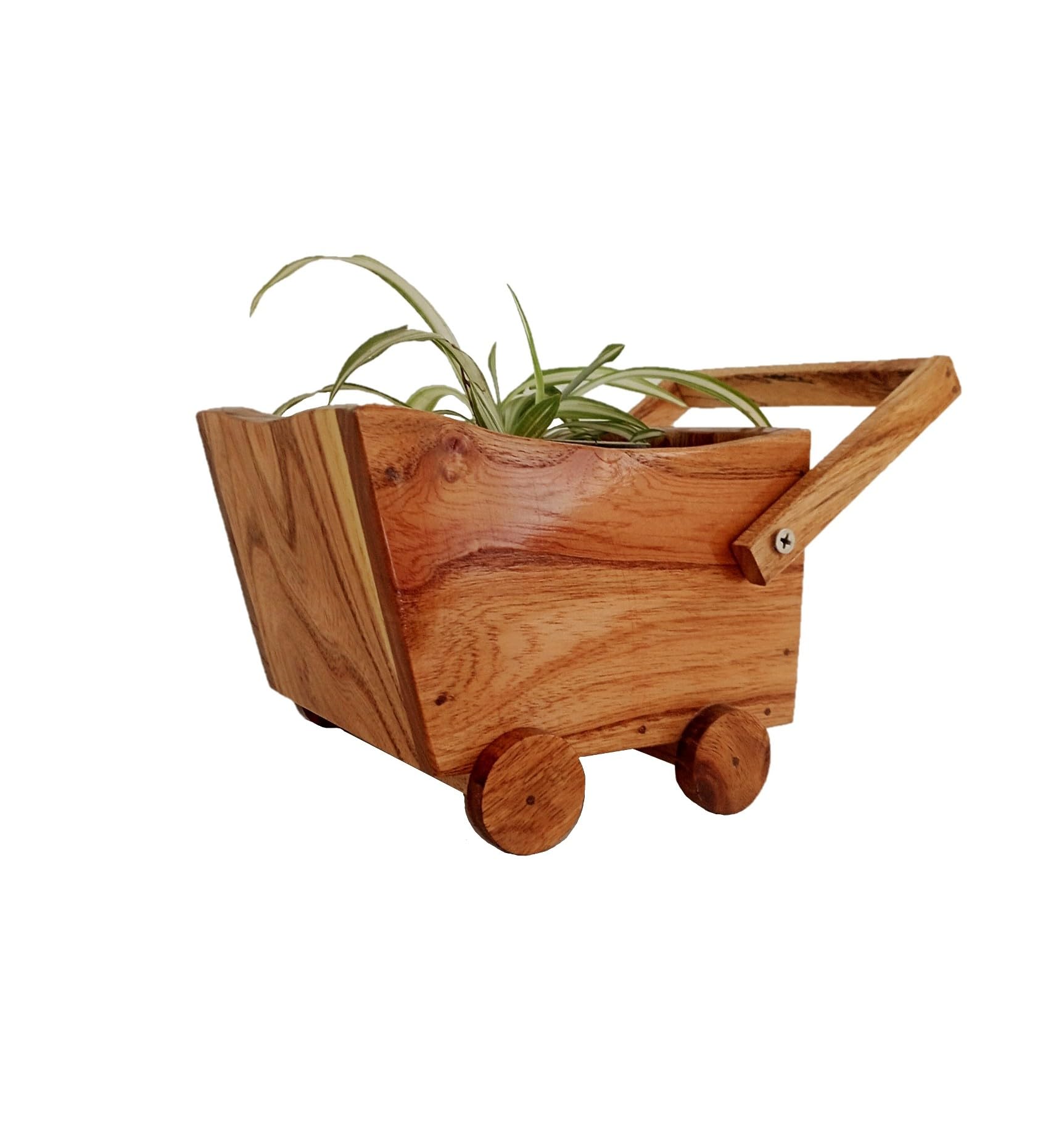 KKooK Wooden Planter for Indoor Outdoor Plants, Trolly Shape Flower Pot for Living Room, Home Garden Balcony (Plants not Included) (B0D2WJQ3W2) Amazon Price History, Amazon Price Tracker