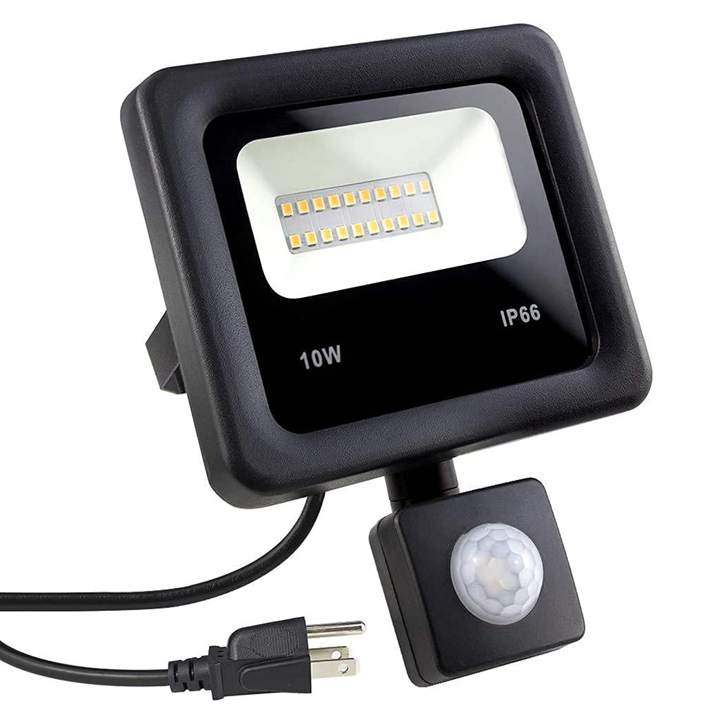MU Illuminazione a Flood Spot Lighting 10W Led Illuminazione Di Inondazione, Luci Di Sicurezza Impermeabili Ip66 con Sensore Di Movimento, Sensore Pir ad Alta Potenza Luce Esterna, Lampada da Parete