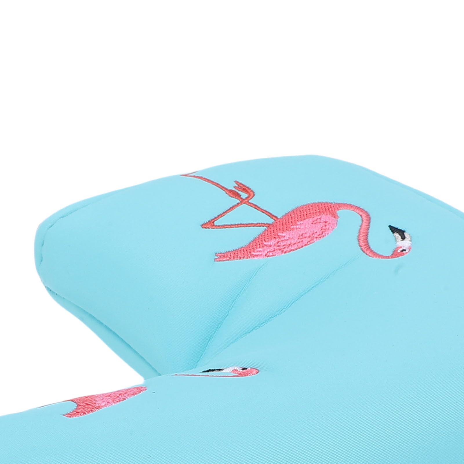 Eacam Mallet Magnetic Putter Headcover, Flamingo Stickerei Mallet Putter Headcover, Wasserdichtes PU-Leder, Plüschfutter, Himmelblau, Eleganz und