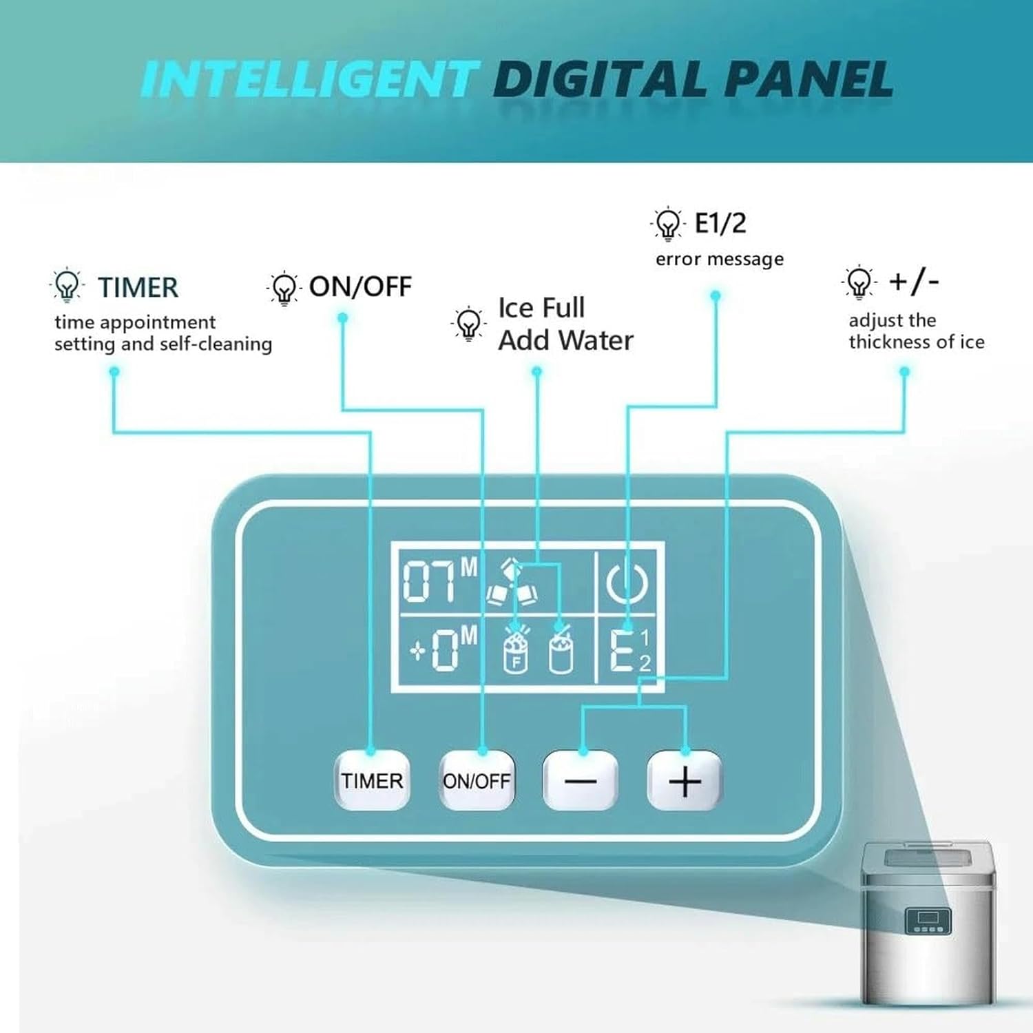 AMNOOL mdlian Countertop Ice Maker Machine,40Lbs/24H Auto Self-Cleaning Portable Compact Ice Maker with Ice Scoop & Basket