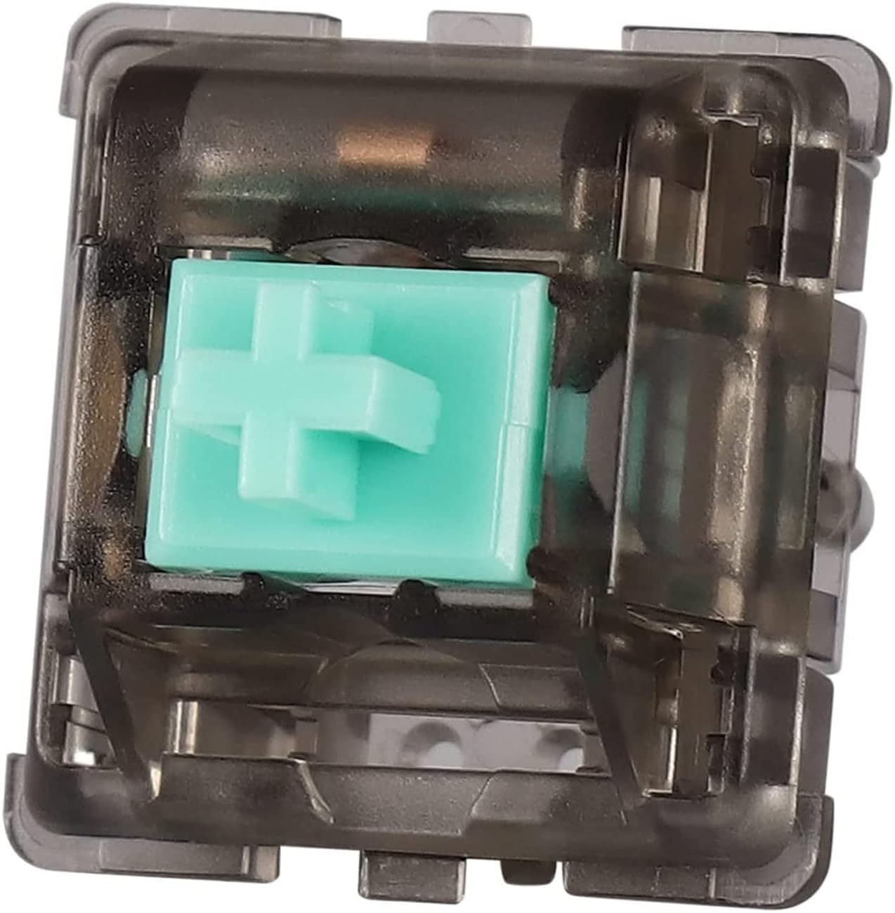 ZugGear L2 Linear Switches 67g Translucent Smokey Aqua Teal Switch with Gold-Plated Spring Smooth Creamy Green Stem 5 Pins Mechanical Linear Keyswitch (20pcs, DUROCK L2 Smokey Teal 67g)