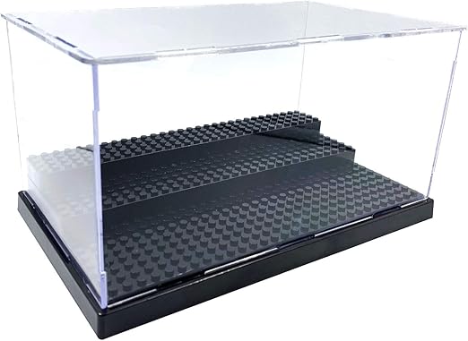 Display Case for Minifigure Action Figures Blocks, Display Box Storage for Lego Minifigures, Fit for Lego Lovers,Black