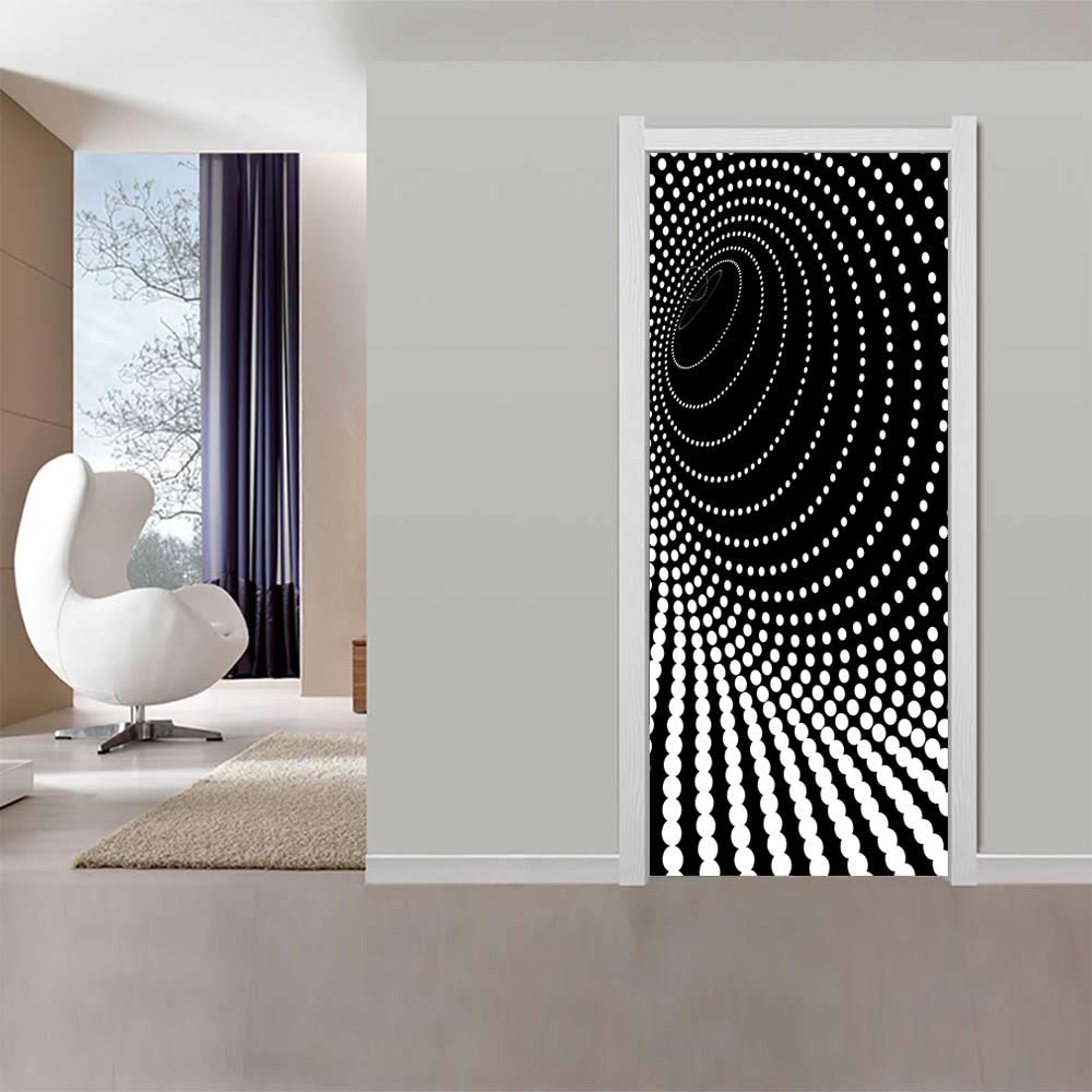 Sticker de porte vortex autocollant lavable pour nettoyer facilement les traces