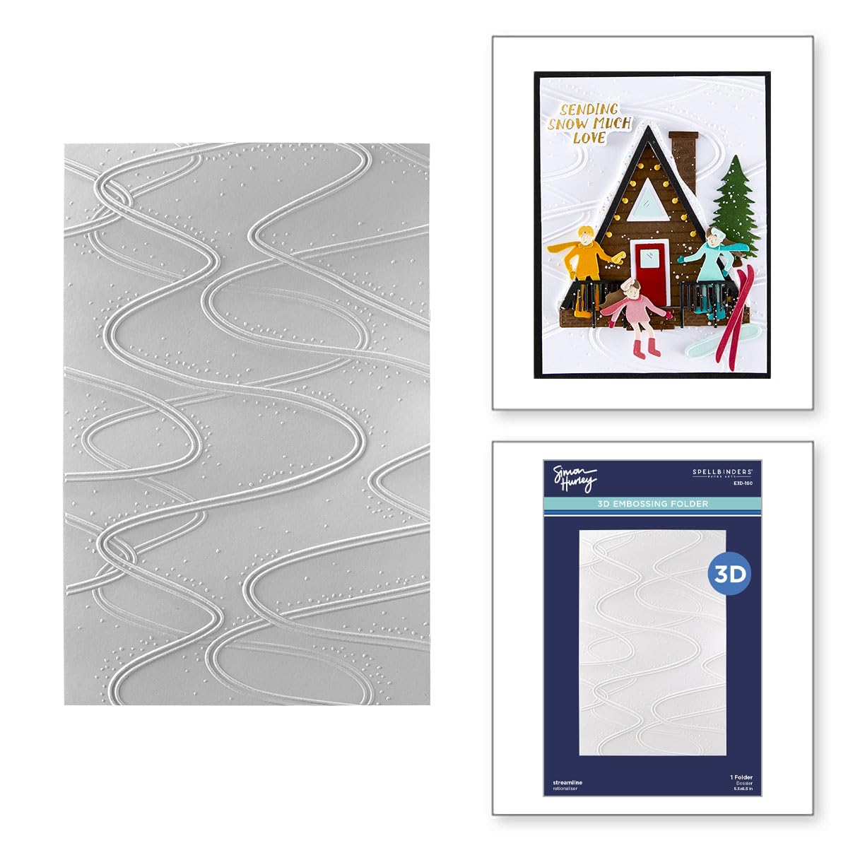 Streamline 3D Embossing Folder from The Ski-Son's Greetings Collection by Simon Hurley