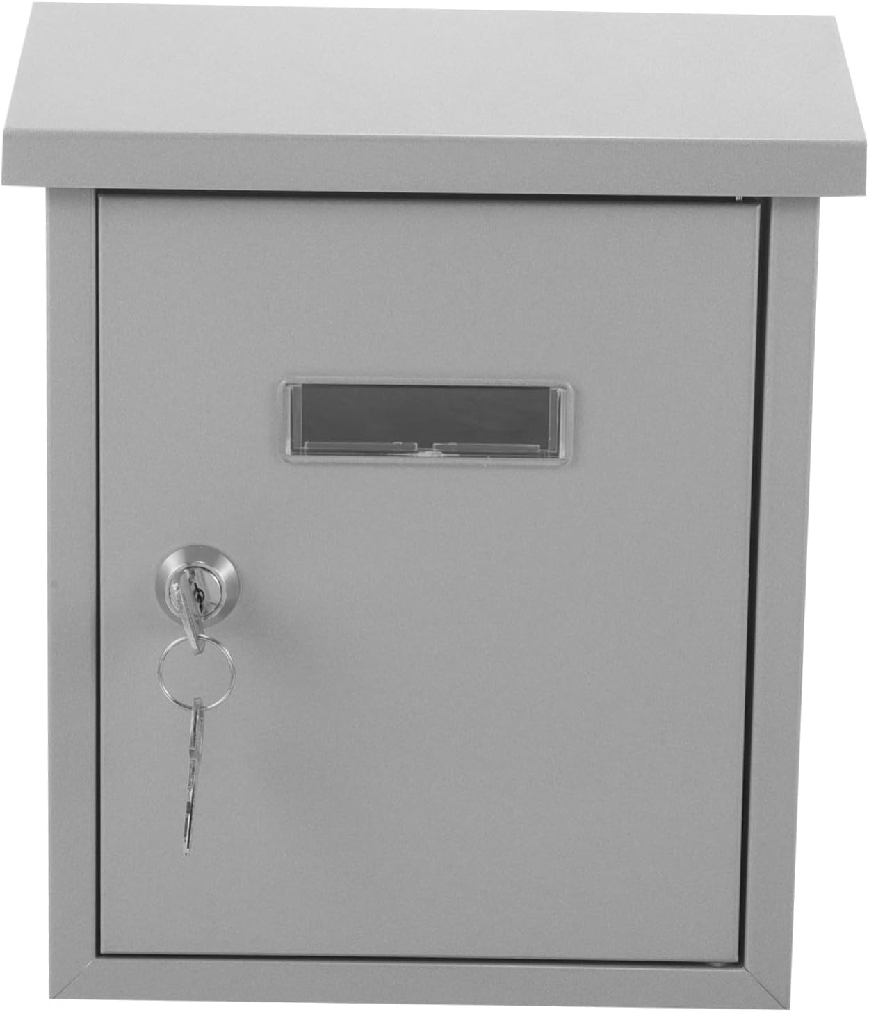 Vintage Wall Mount Metal Post Box with Suggestion Slot Retro Silver Letter Box for Home and Office Easy Install Outdoor Mailbox Decorative and Space-Saving Design