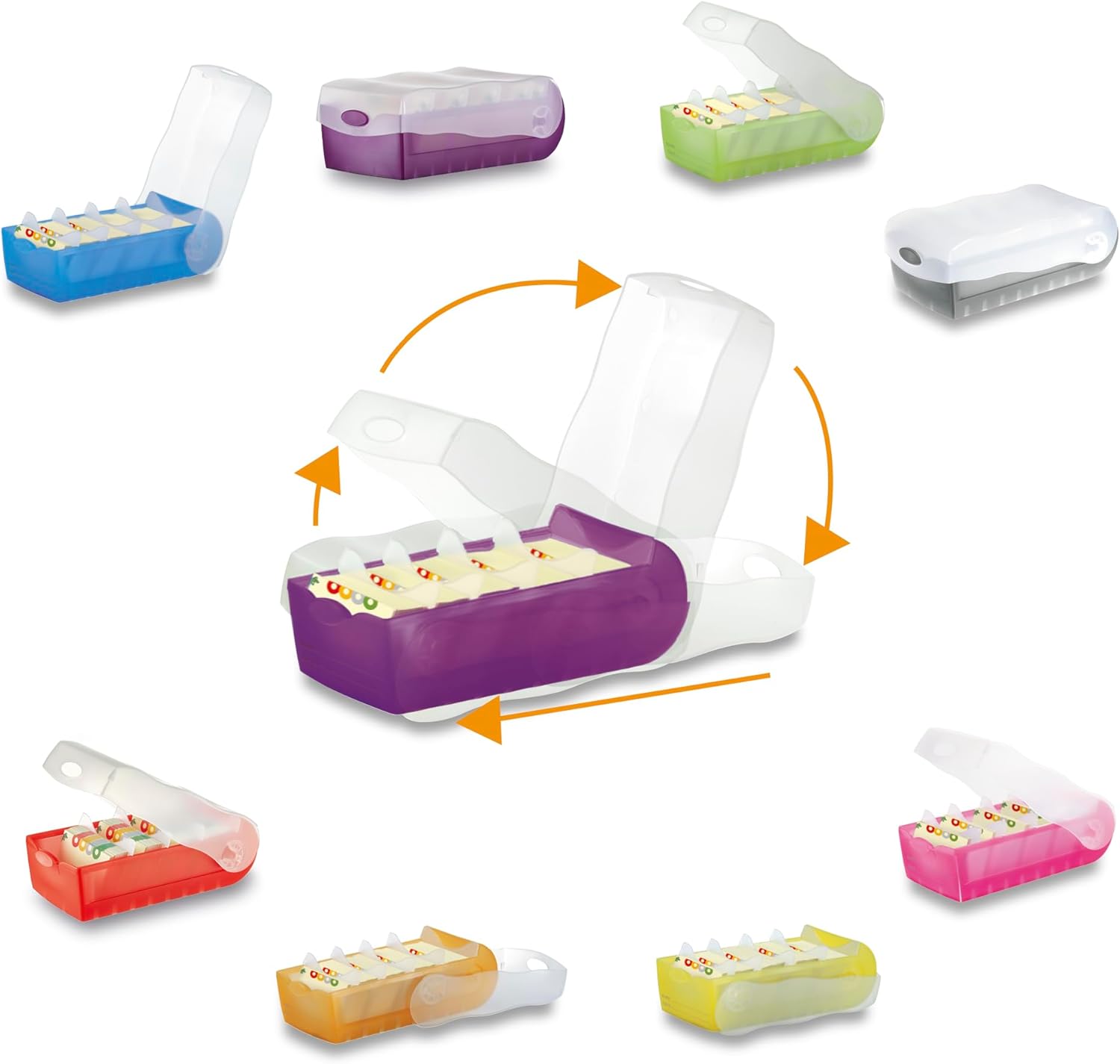 HAN 997-663, Croco Flashcard Index Box. for Learning Vocabulary in an Ingeniously Simple Way, A7, Translucent Pink