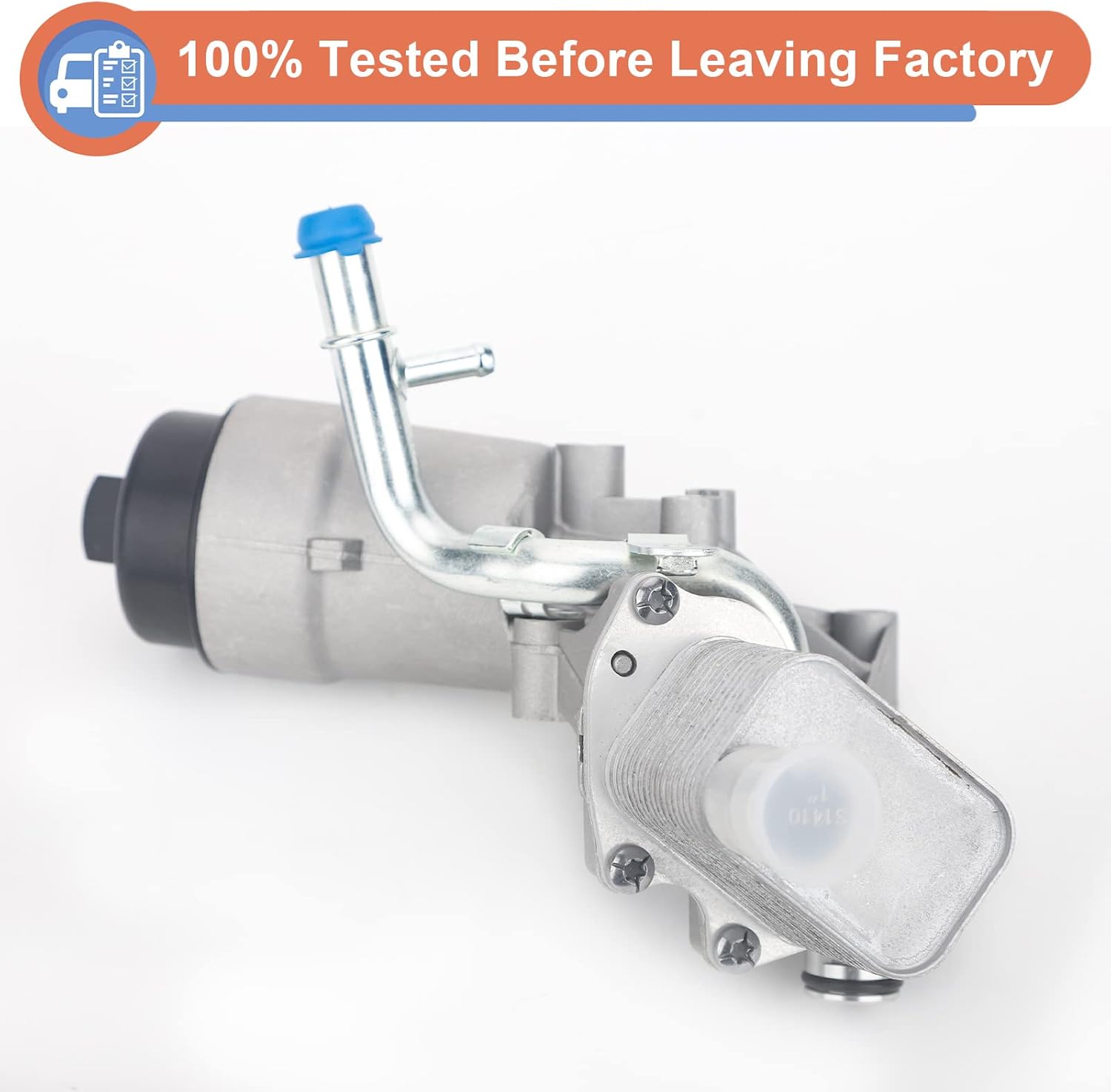 Engine Oil Cooler Filter Housing Assembly Adapter with Exhaust Manifold Gasket, Compatible with Chevy Buick Vehicle 2011-2015 Cruze, 2012-2020 Sonic, 2013-2021 Trax, 2013-2021 Encore, Replace#55566784