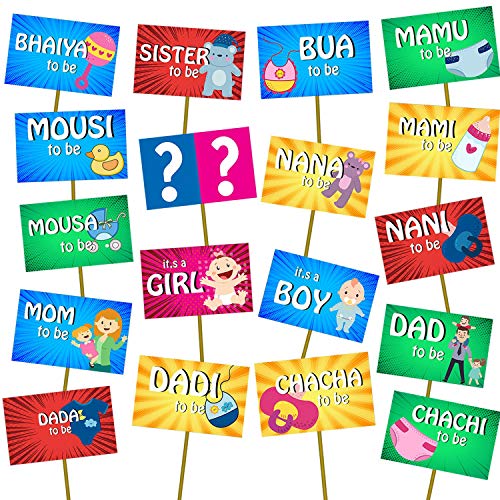 Party Propz Baby Shower Props For Photoshoot Photo Booth Decorations 18pcs Sticks Attached For Mom To Be Shoot Maternity Shoot Photography Or Pregnancy Favors For Babyshower Items Prop Materials Amazon In Home