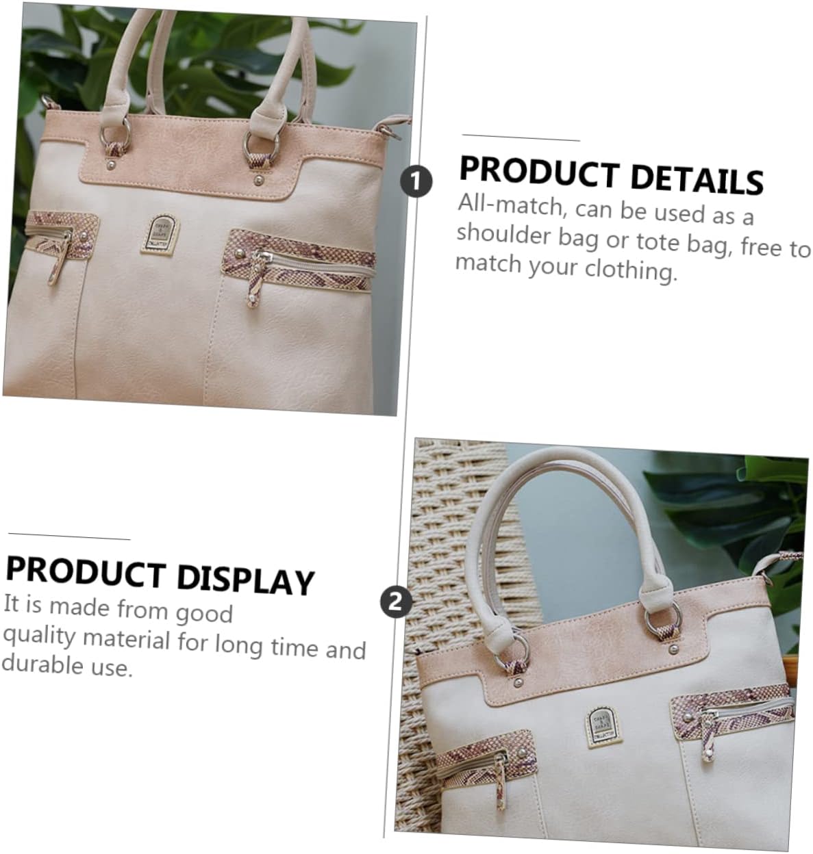 Large Capacity Women Bag Shoulder Bag for Daily Use Shopping Handbag Travel Carry