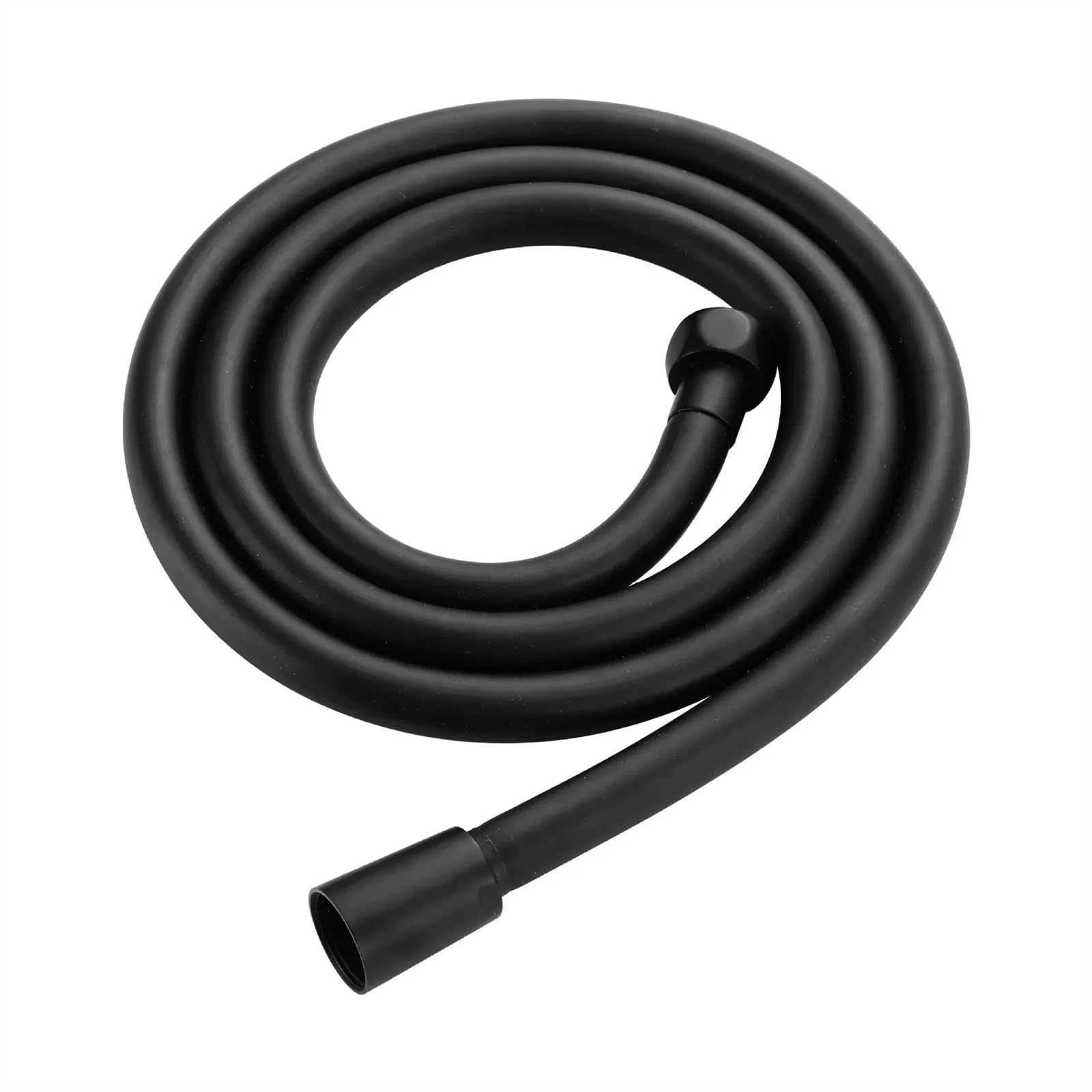 Gkirqvpe Svart Shower Hose, Flexible Stainless Steel Shower Hose 150Cm Black Silver Pvc Soft Bath Tube Water Pipe