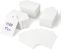 Gwybkq 1500 Unstrung White Price Tags - Writable 1.75x1.1 Inch Matte Merchandise Jewelry Tags for Sales & Crafts