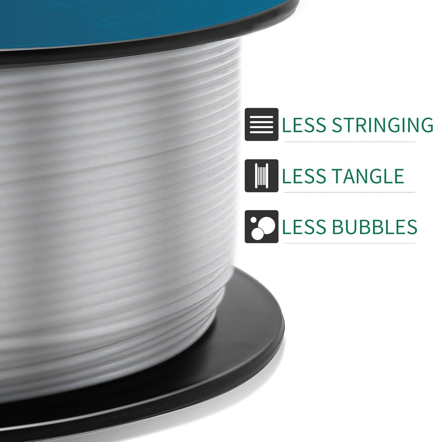 GEEETECH PETG Filamento 1.75mm 10kg, Filamento PETG para Impresora 3D, Precisión Dimensional +/- 0,02 mm, 10 Carretes, 1 kg por Carrete (10*Negro)