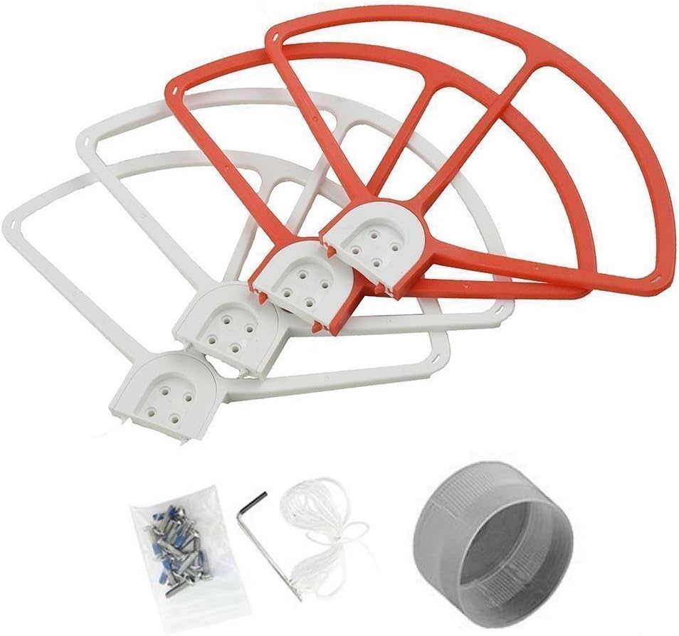 Taygate Snap On/off Prop Guards 2x Red 2x White for DJI Phantom 1 2 3 Quick Connect Tool Free Also Fit on Phantom 3 Standard