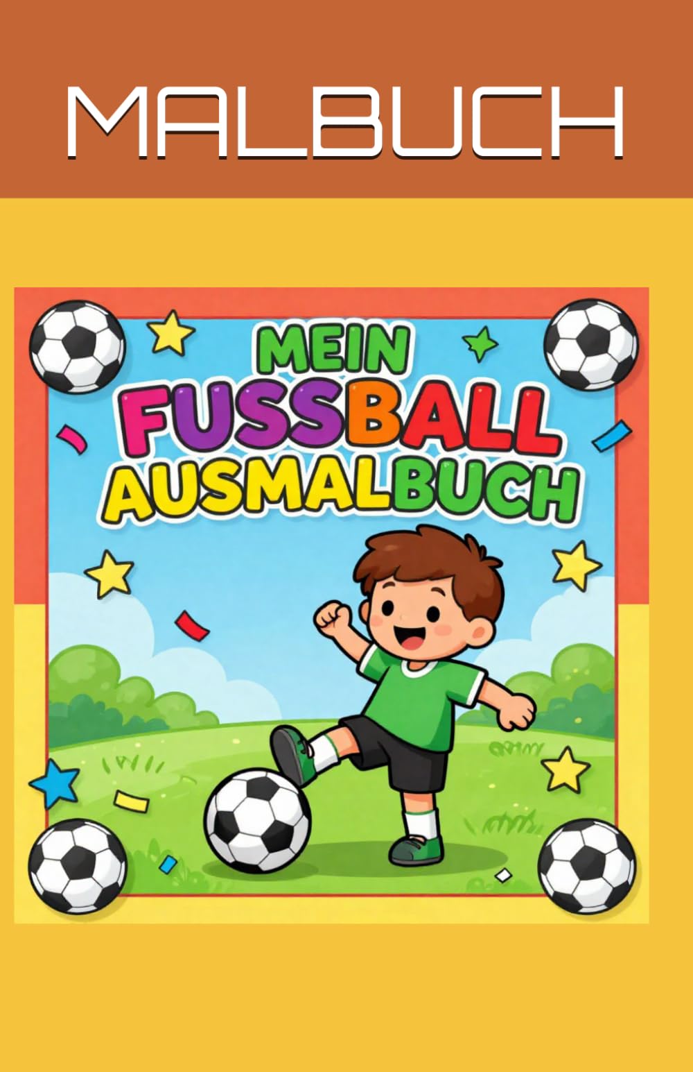 Mein erstes Fußball- Malbuch: Fußballbilder zum Ausmalen für Jungen