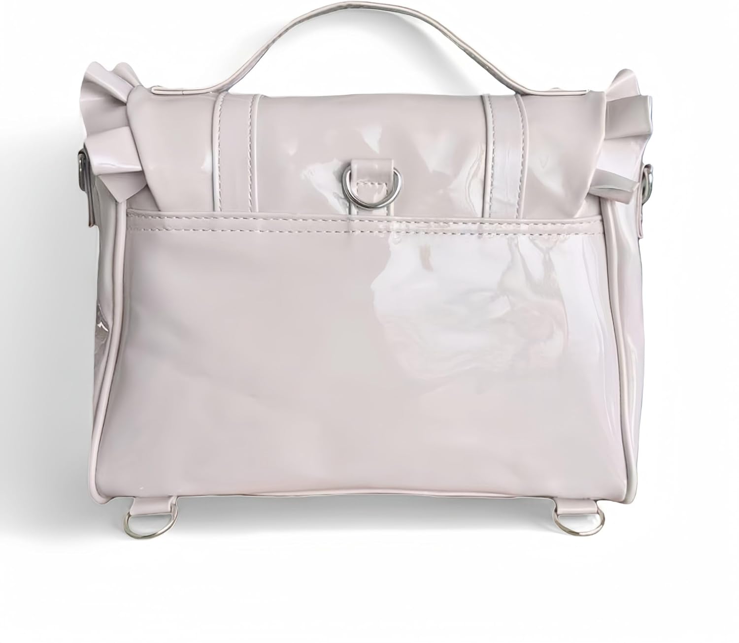 Bow Purse Cutecore Backpack, Satchel Crossbody Japanese Bag with Ruffle, Jirai Kei Coquette Shoujo Girl Gothic Lolita Fashion