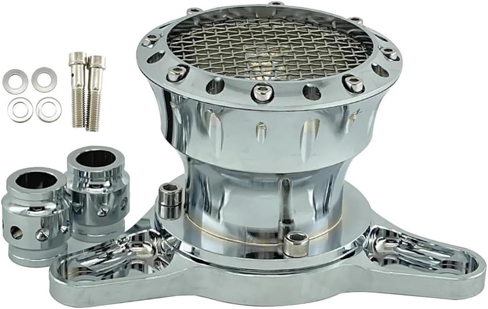 Drezzo Carburador cortacésped Piezas de Motor Carburador para Harley Motocicleta Retro Filtro Aire Limpiador(Chrome)