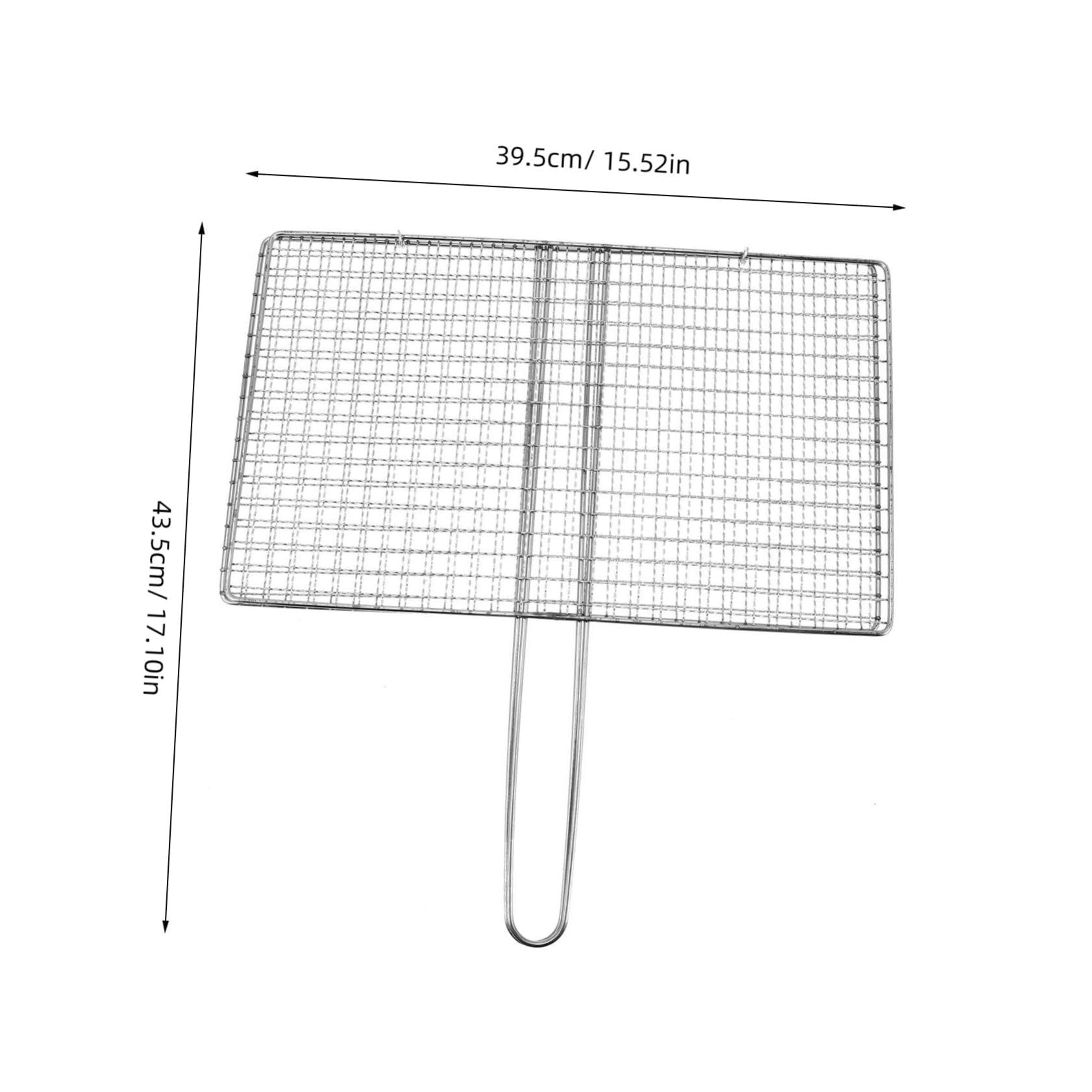 FONDOTIN Stainless Steel Fish Grill Basket BBQ Accessory Grilling Rack for Grill Camping Basket Vegetable Clip Mesh Beef Grilling Racks