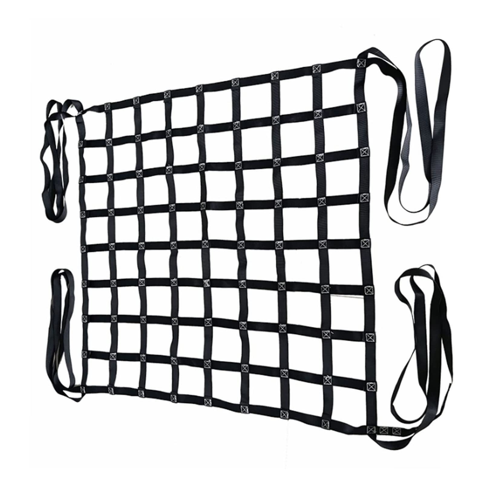 Webbing Net Red de sujeción de carga ， Red de eslinga de elevación resistente, Red de correas planas de nailon, Correa de aparejo resistente for elevación y remolque(1.5 X 1.5M/Mesh 10cm/Load 300kg)