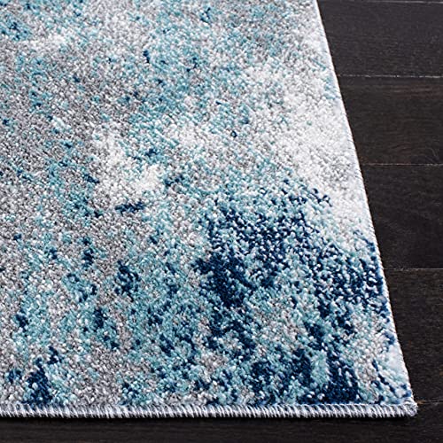 Tapete SAFAVIEH de polipropileno 2x8 pies gris y azul miniatura 3