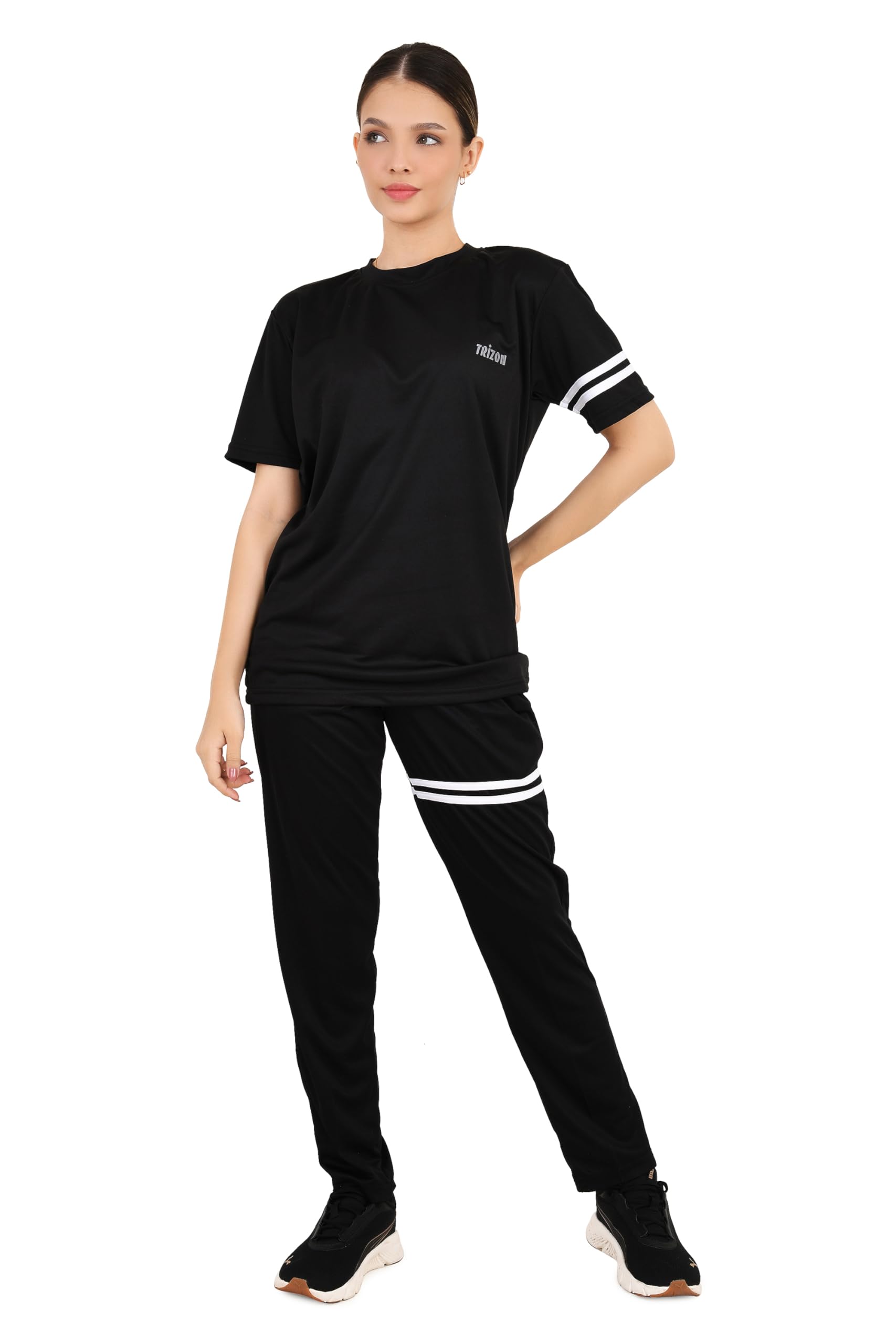 trizon Women's Lycra Casual Wear Solid/Plain Night Suit Set of Top & Shorts, Co Ord Set-picture-29