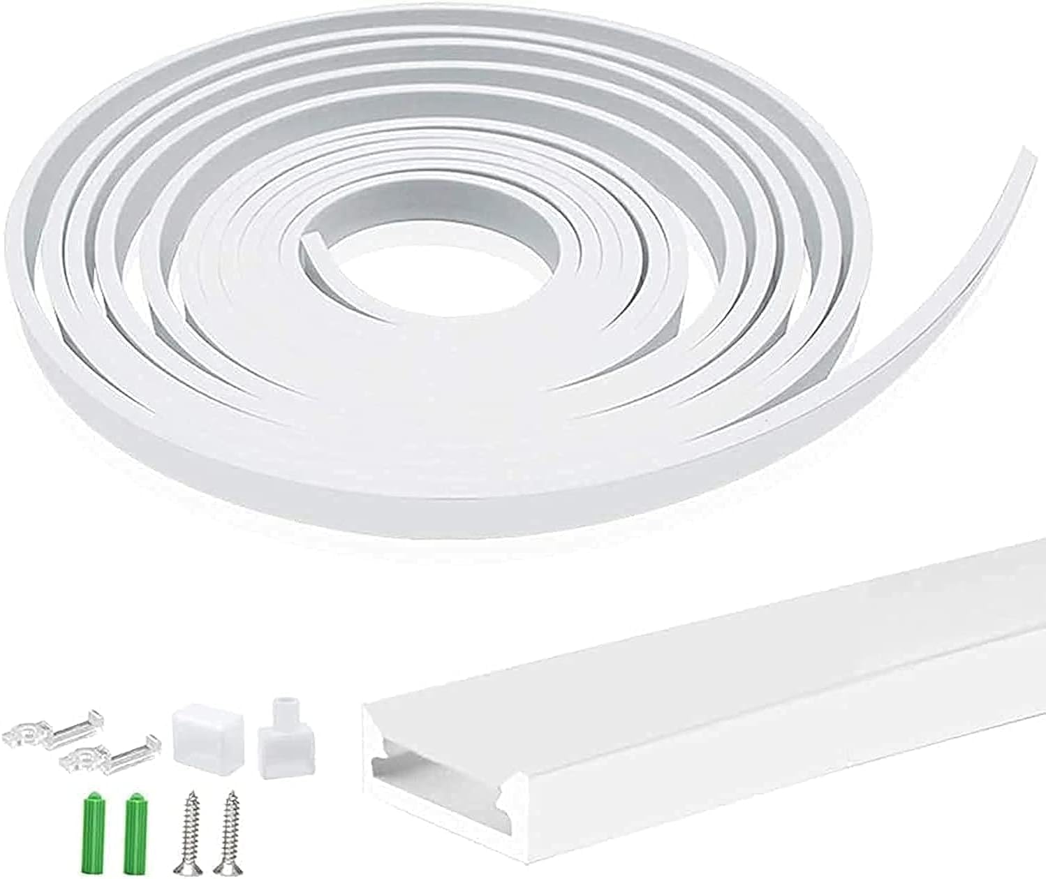 BPA® 16.4FT/5M Silicone LED Channel System, U Shape 5x13mm DIY LED Neon Rope Light Fully Enclosed IP67 Waterproof Tube for 10mm LED Strip Lights Installation, for Indoor Outdoor Ambient Decor