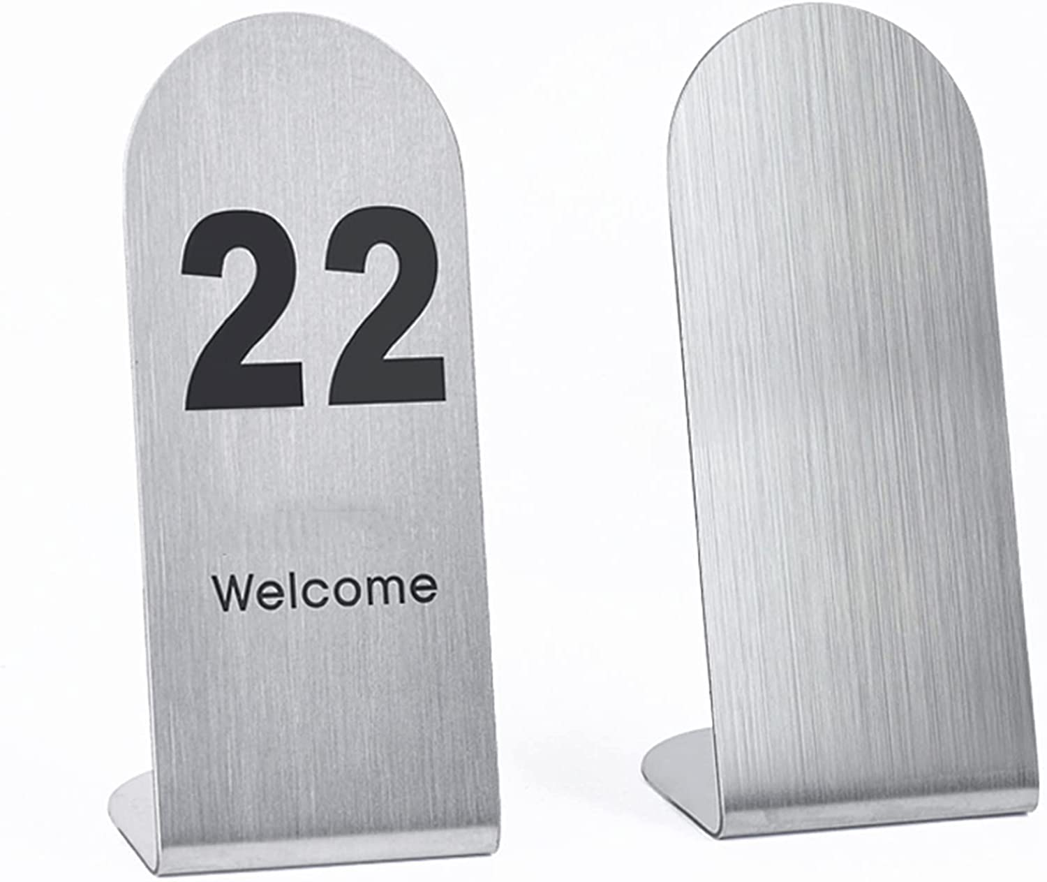 Juego de Tarjetas de números de Mesa de Acero Inoxidable del 1 al 25/50/100, 3 Combinaciones, Soportes de números de Mesa Estilo Tienda de campaña para restaurantes, cafeterías, Bares, Recep