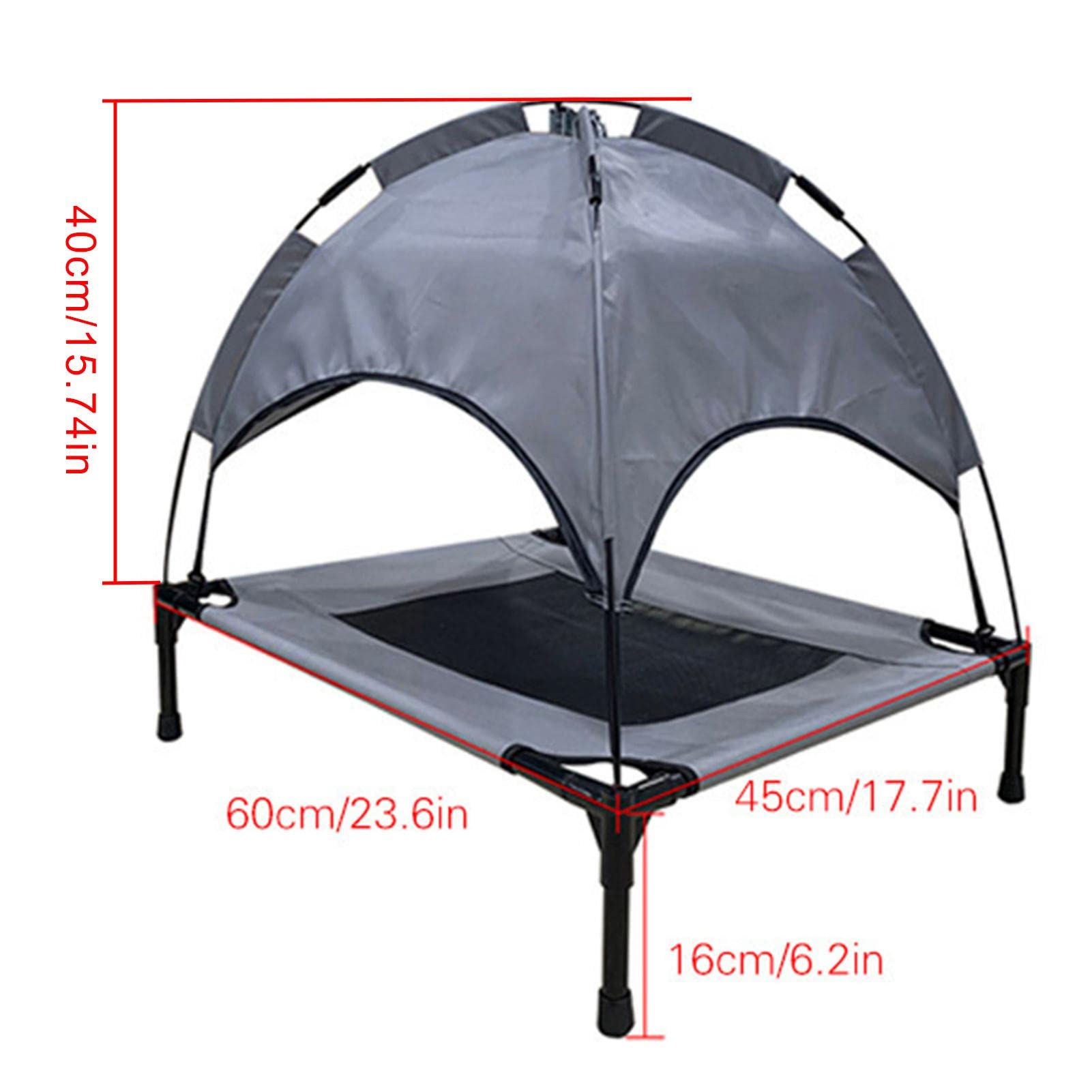 Erhöhtes Haustierbett Mit Baldachin | Für Drinnen & Draußen | 14 Cm Erhöht, Wasserdichter Sonnenschutz | Einfach Aufzubauen