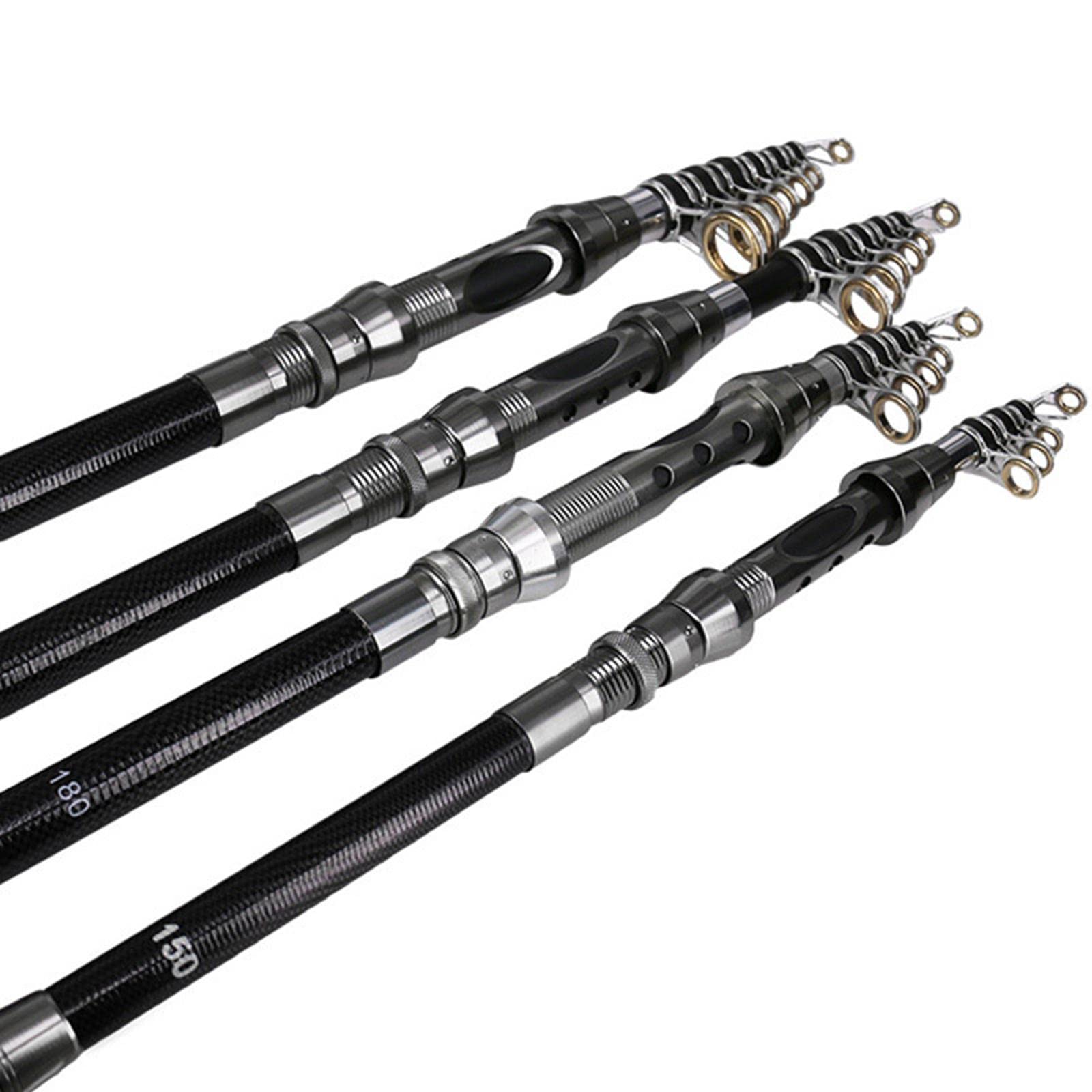 Losa Carbon Fiber Telescopic Fishing Rod Sea Saltwater Portable Spinnings Pole 1.5m