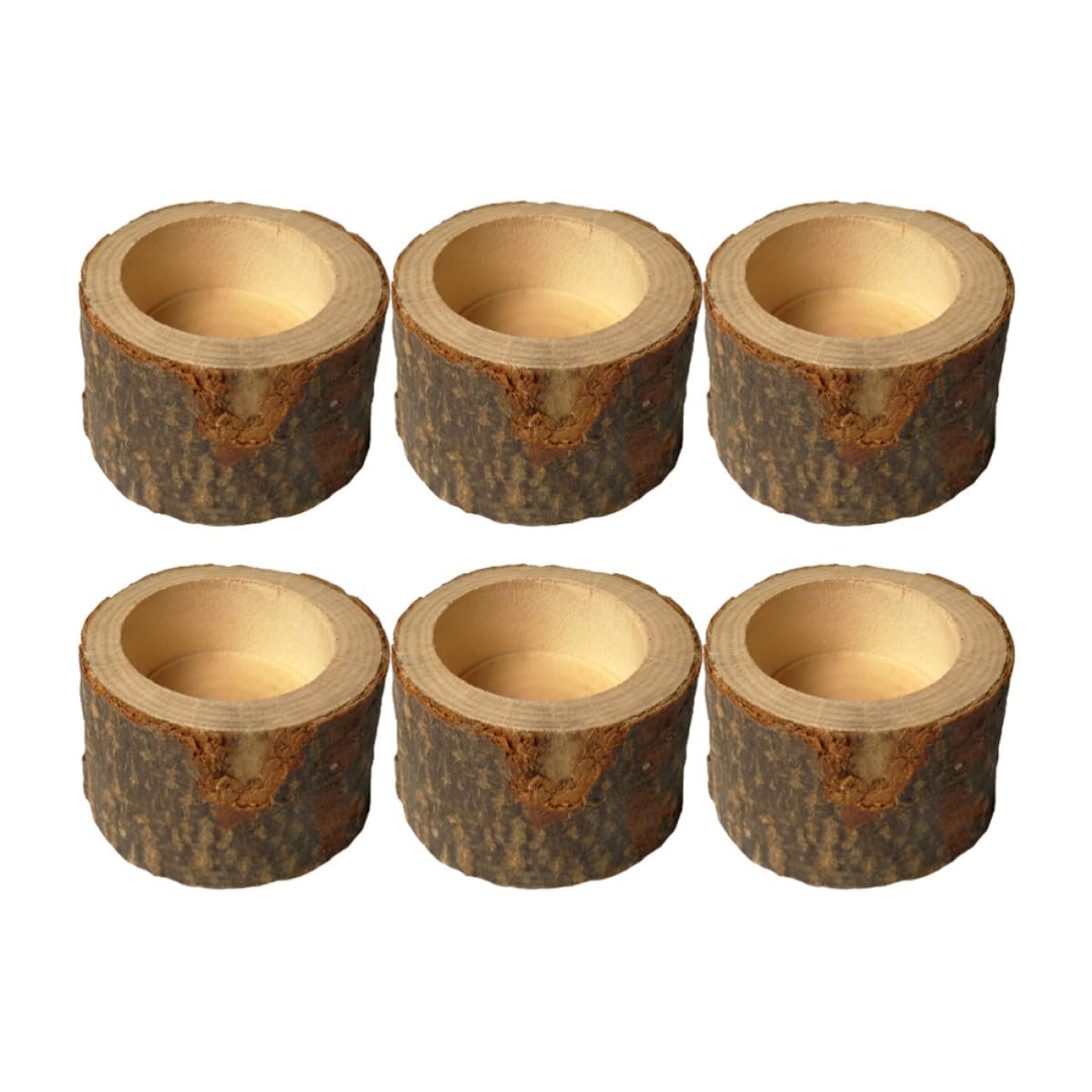 BESPORTBLE 12 Pezzi Portacandele Rustico in Legno a Ceppo per Candele