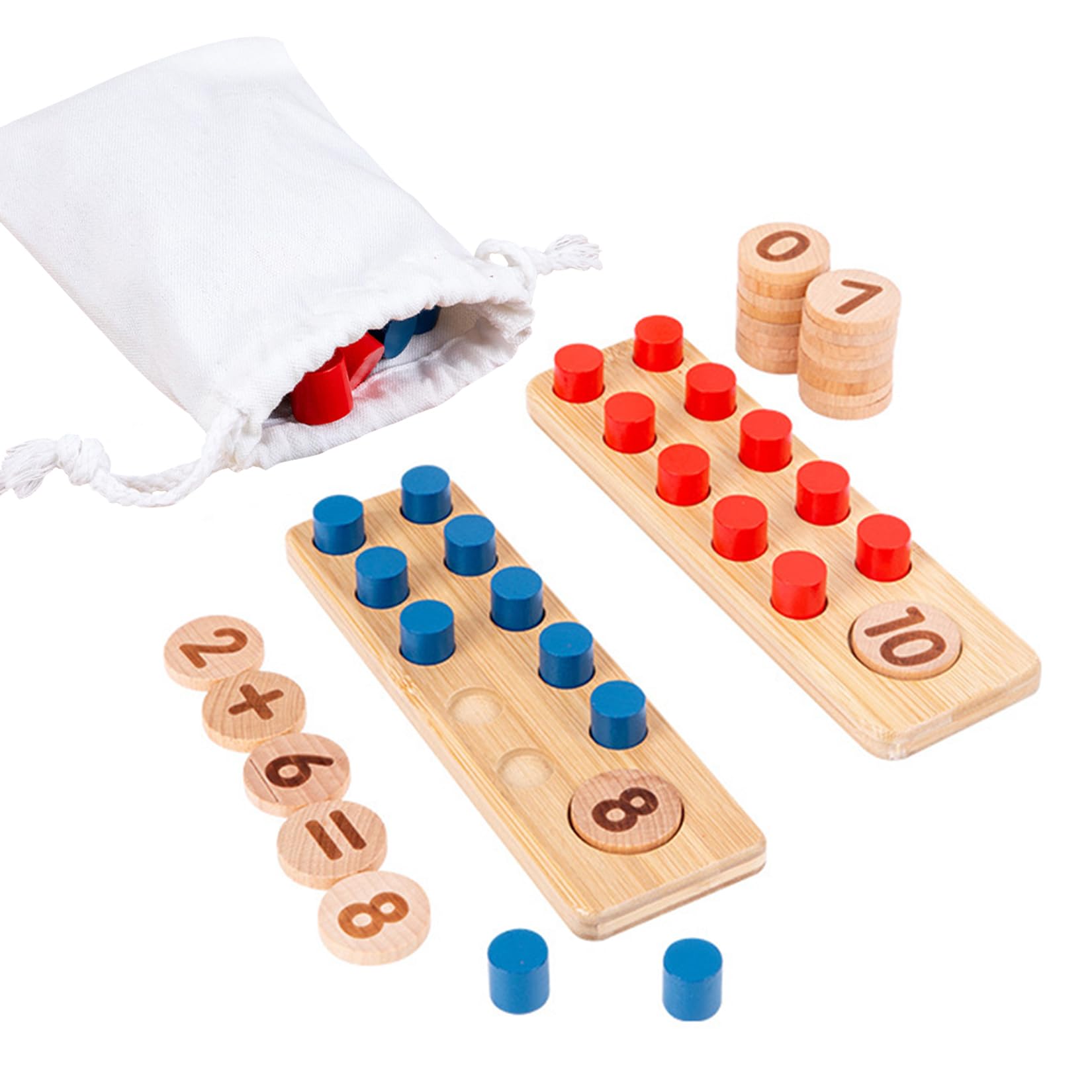 Montessori Spielzeug Intuitibrix Aus Zahlen Lernen Holzspielzeug Addition Und Subtraktion Innerhalb Von 20 Mit Aufbewahrungstasche Für Kinder Ab 2 3 4 5 6 Jahre