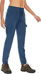 Calça cargo feminina leve de secagem rápida para mulheres com bolsos, resistente à água