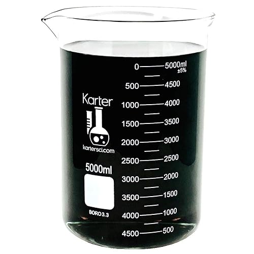 Miniatura 2 de Vaso de precipitados de 1691fl oz grifo de forma baja vidrio de borosilicato 33 doble escala graduado Karter Scientific 213D22 individual