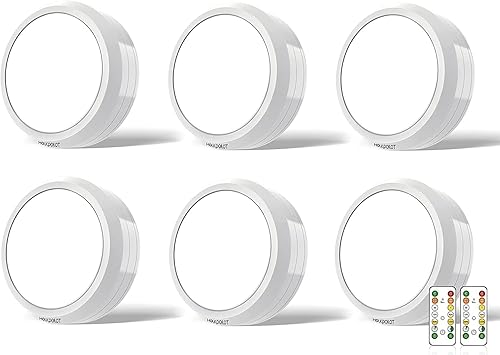 HOLKPOILOT Puck Lights with Remote Control, Under Cabinet & Counter