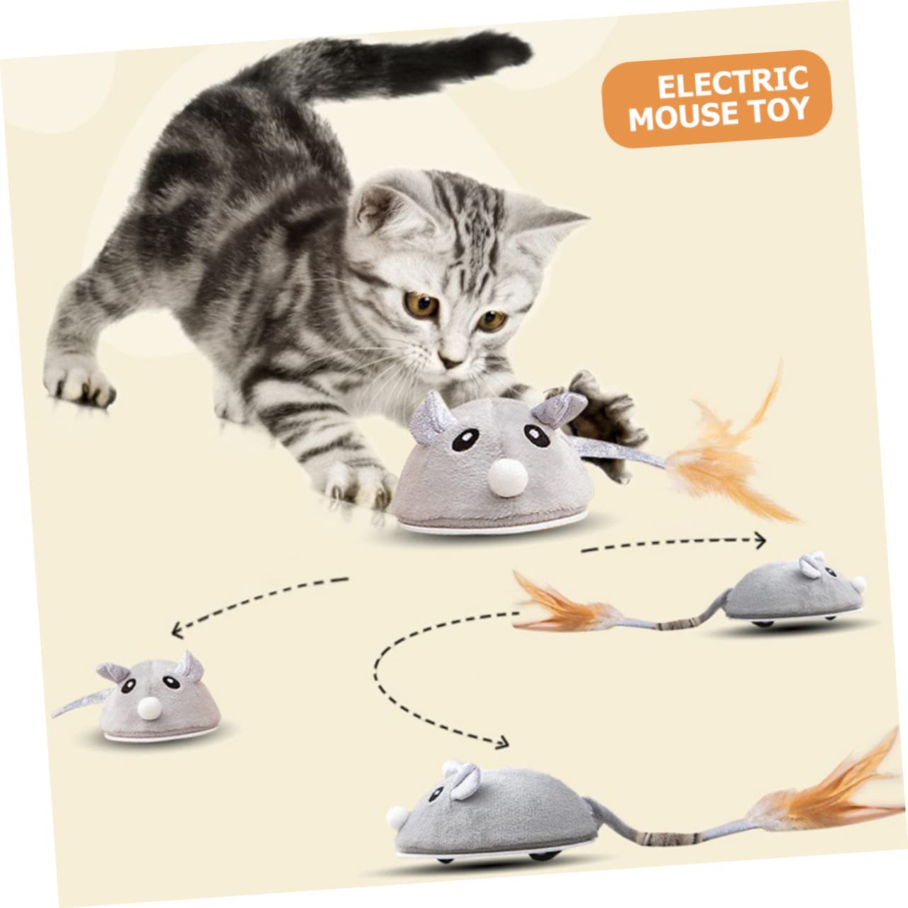 Mipcase 4stücke Elektrisches Katzen Spielzeug Interaktive Mit Plume Für Katzen Stimuliert Jagdinstinkte Förderst Bewegung Und Unterhaltung Für Kätzchen