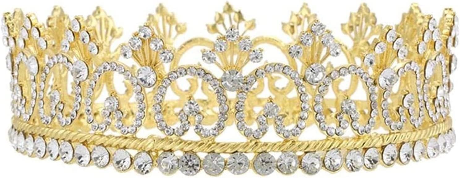 Crown Costume Accessory Prom Tiara Vintage Crystal Pearl Bridal Wedding Tiaras Birthday Party Round Crowns