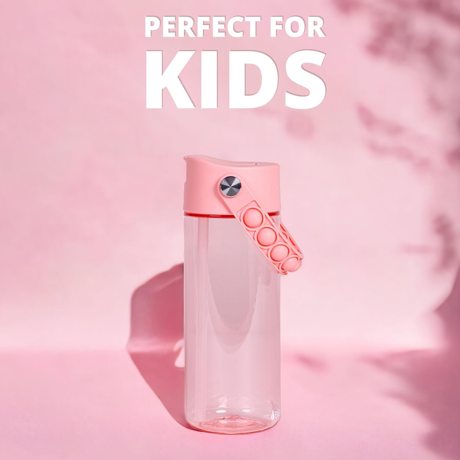 Elemental Water Bottles for Kids - Splash Kids Water Bottle for School with Pop-it Handle - BPA Free Tritan Plastic Water Bottle with Straw Leak Proof when Spout is Closed - Pink- 18oz - Image 4