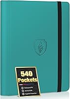 Vista 20 de Carpeta de tarjetas prémium con 9 bolsillos para 360 tarjetas, carpeta de tarjetas coleccionables de poliuretano resistente, álbum de colección