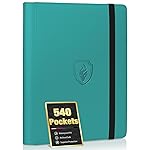 Premium 9 Pocket Card Binder for 540 Cards, Fabmaker PU Cover Trading Card Binder, Sturdy Card Collection Album, Sleek Card Holder Folders for YuGiOh, MTG, TCG, Game Cards & Sports Cards, Turquoise