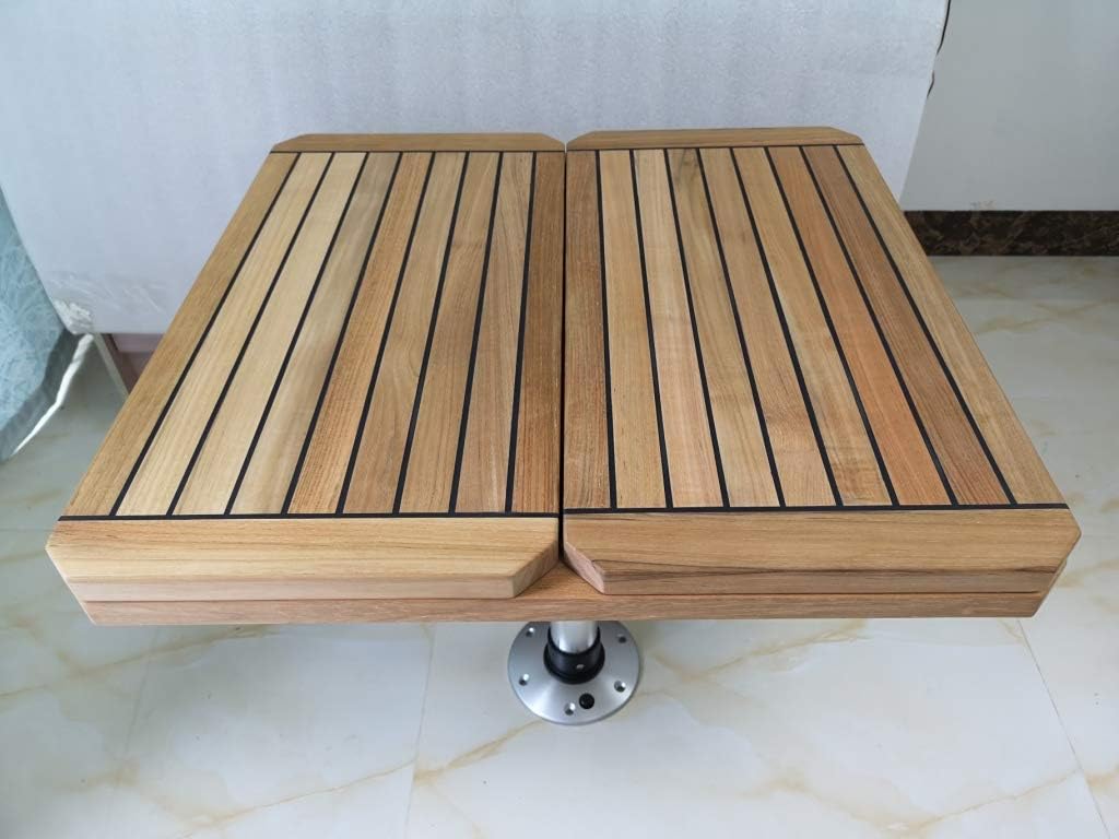 JZ Folding Teak Table Top with Sideway Wing Nautic Star 3 Sizes Marine Boat RV (TW5050)