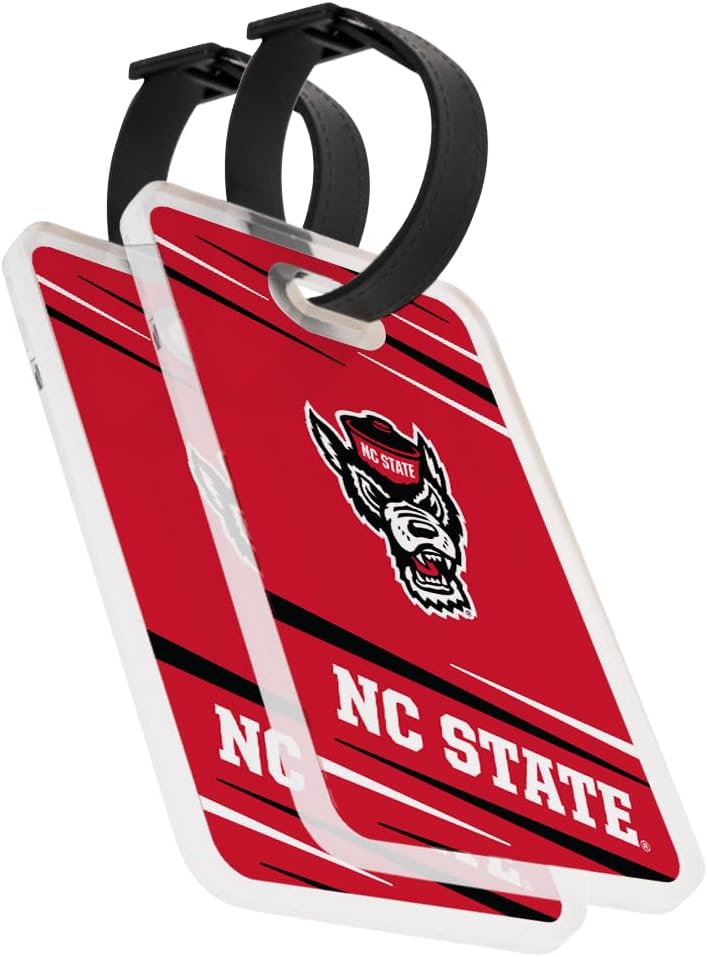 Desert Cactus North Carolina State University Luggage Tag – Official NC State Wolfpack 2 Pack Travel ID Label for Suitcases, Bags, and Carry-Ons (2-Pack Acrylic Luggage Tag B)