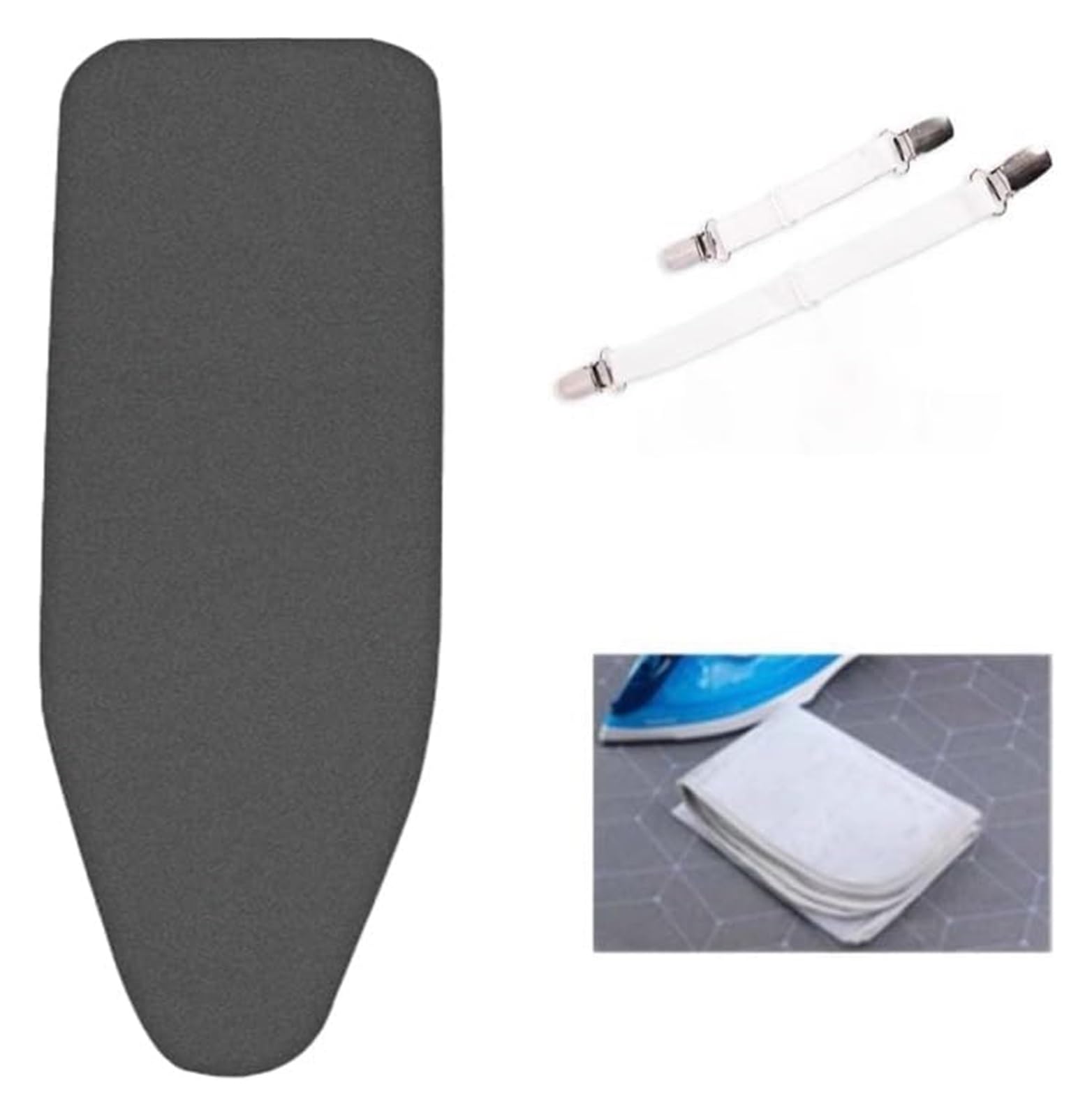 Funda for Tabla de Planchar Extra Pesada, Funda de Repuesto Lavable, Funda Aislante térmica for Plancha.(Black,36x13inch)