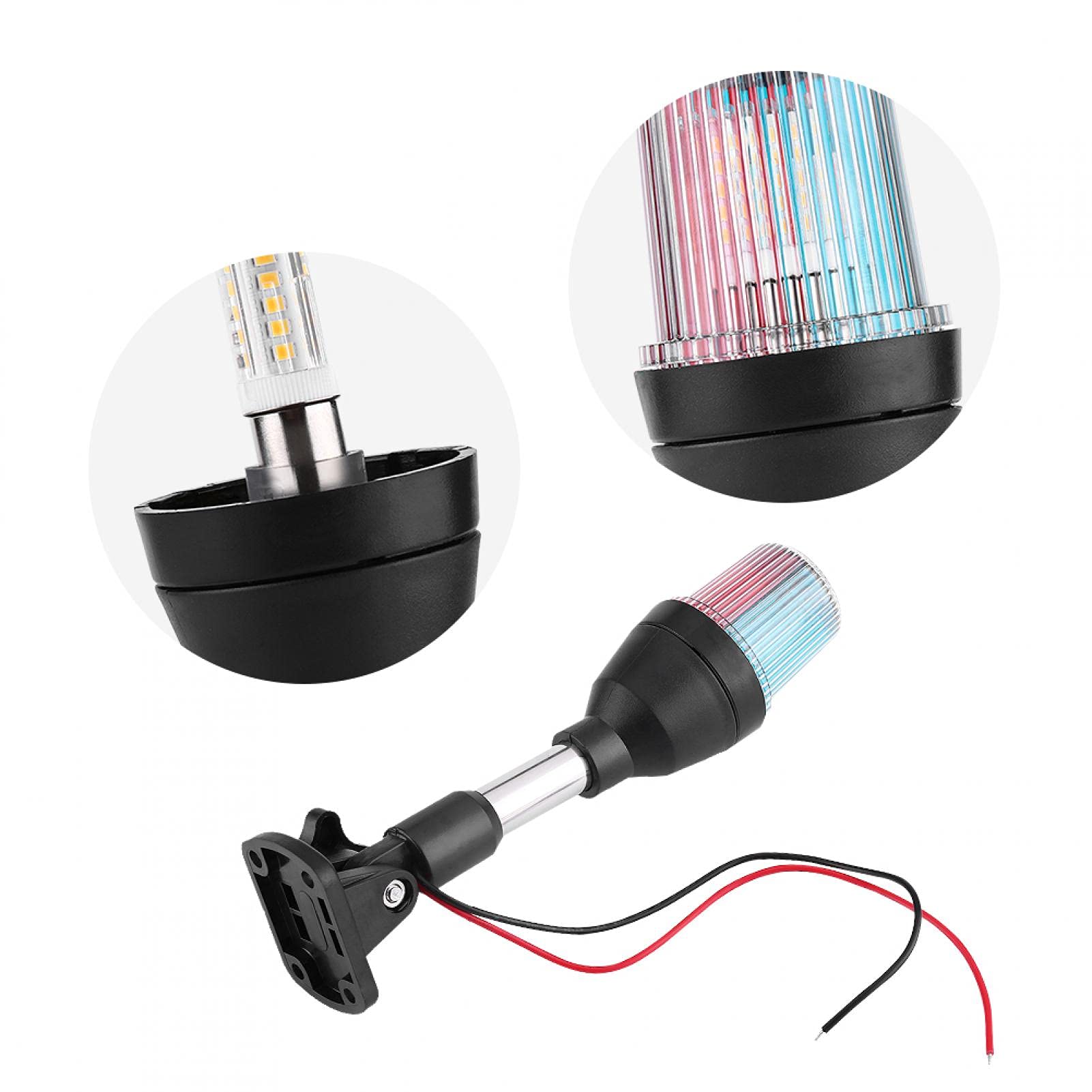 Fydun La Lampe De Navigation De LED, Yacht De Bateau Marin De Rivage RéGlable ImperméAble à l'eau Signal Lumineux Se Replient vers Le Bas De L'Ancre De Poupe