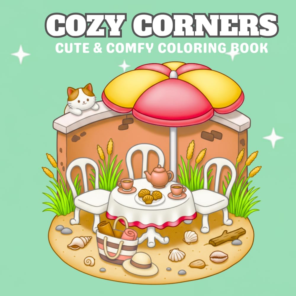Cozy Corners: A Cute and Relaxing Coloring Book of Cozy Scenes for Adults & Teens