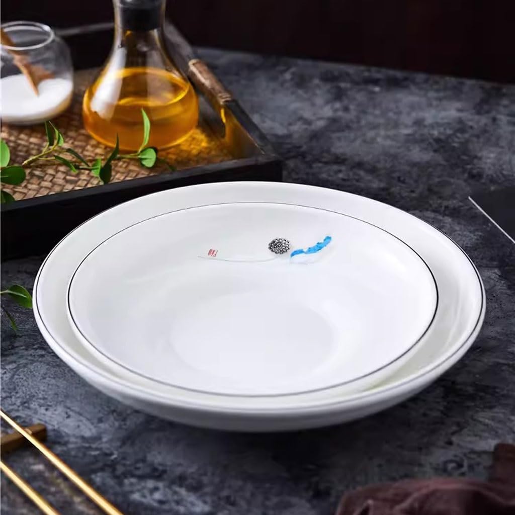 Forniture Per Feste Piatto fondo con testa di pesce al pepe tritato, piatto profondo, ristorante di casa, hotel creativo, piatto speciale for cena, grande piatto rotondo a forma di piatto fondo Piatti